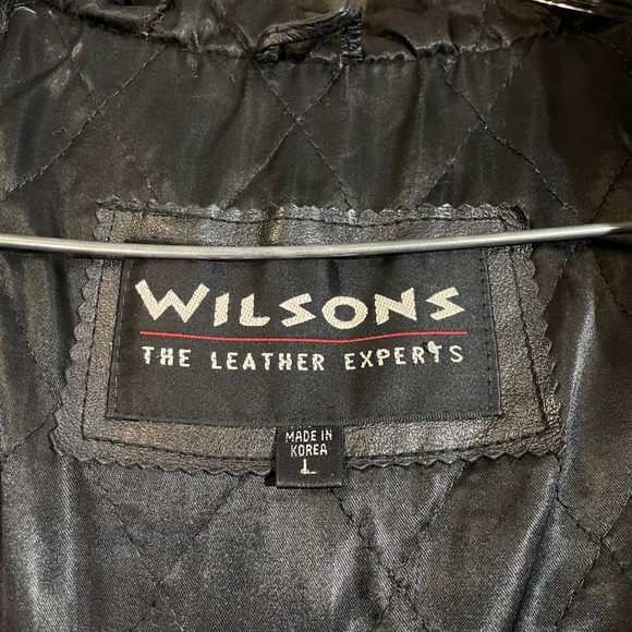 Wilson's Leather Black Quilted Anorak Utility Cargo Jacket‎ Coat Hooded Mens L - Picture 3 of 8